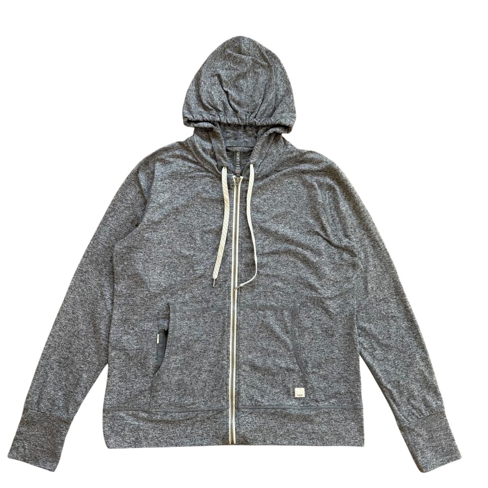 Vuori Halo Performance Hoodie Gray DreamKnit Full Zip Sweatshirt VW201 Large